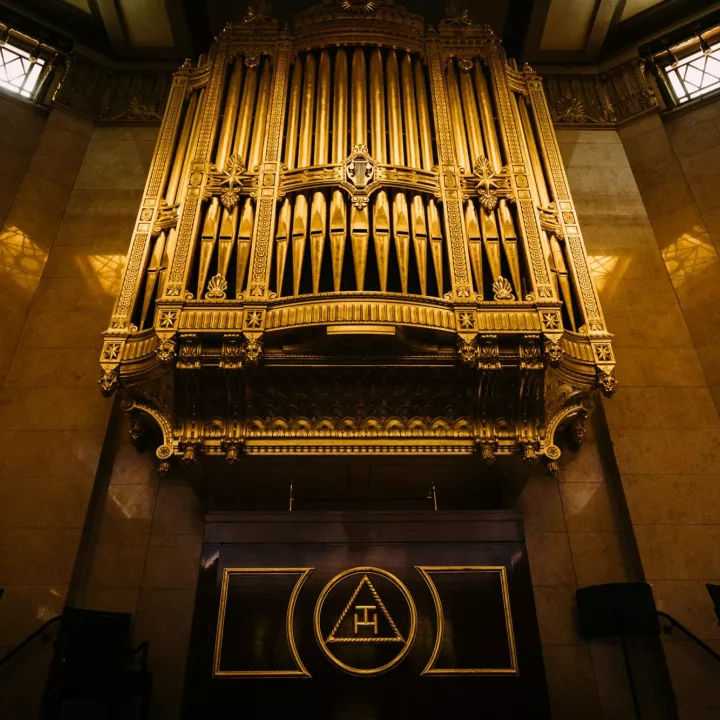 The magnificent Henry Willis & Sons organ in Grand Temple at Freemasons' Hall in London