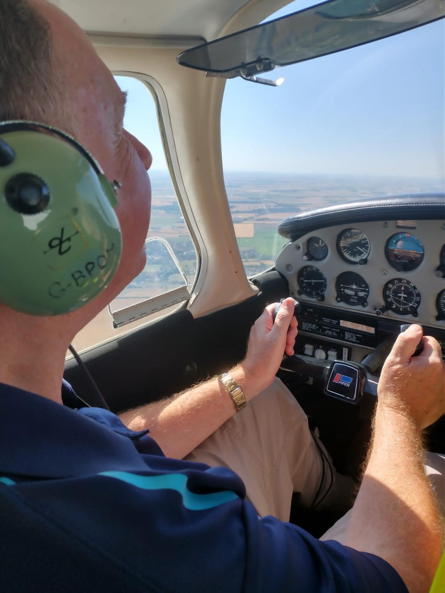 Freemason Dave Wheeler flies a glider