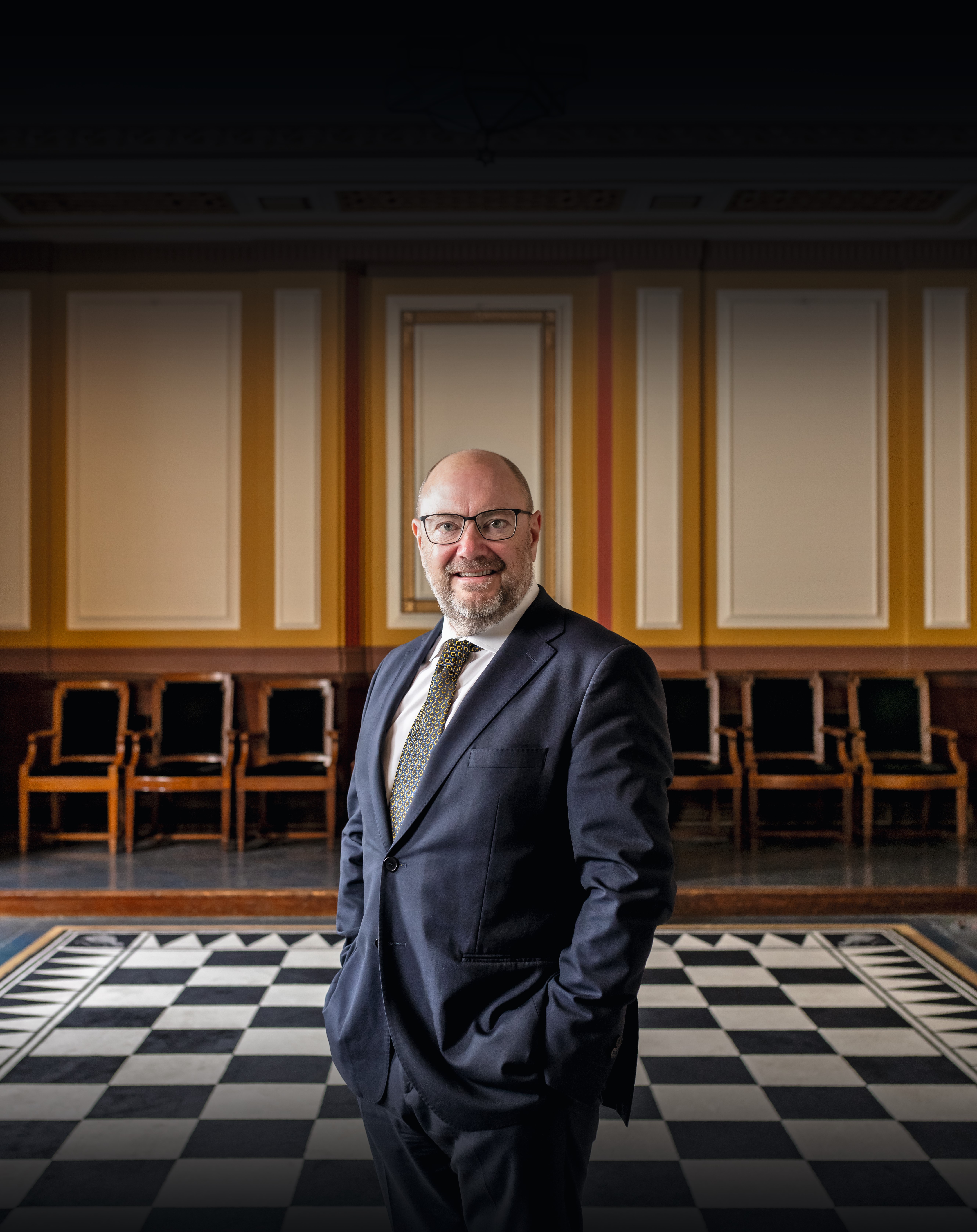 Adrian Marsh, Grand Secretary of UGLE, photographed in Freemasons' Hall
