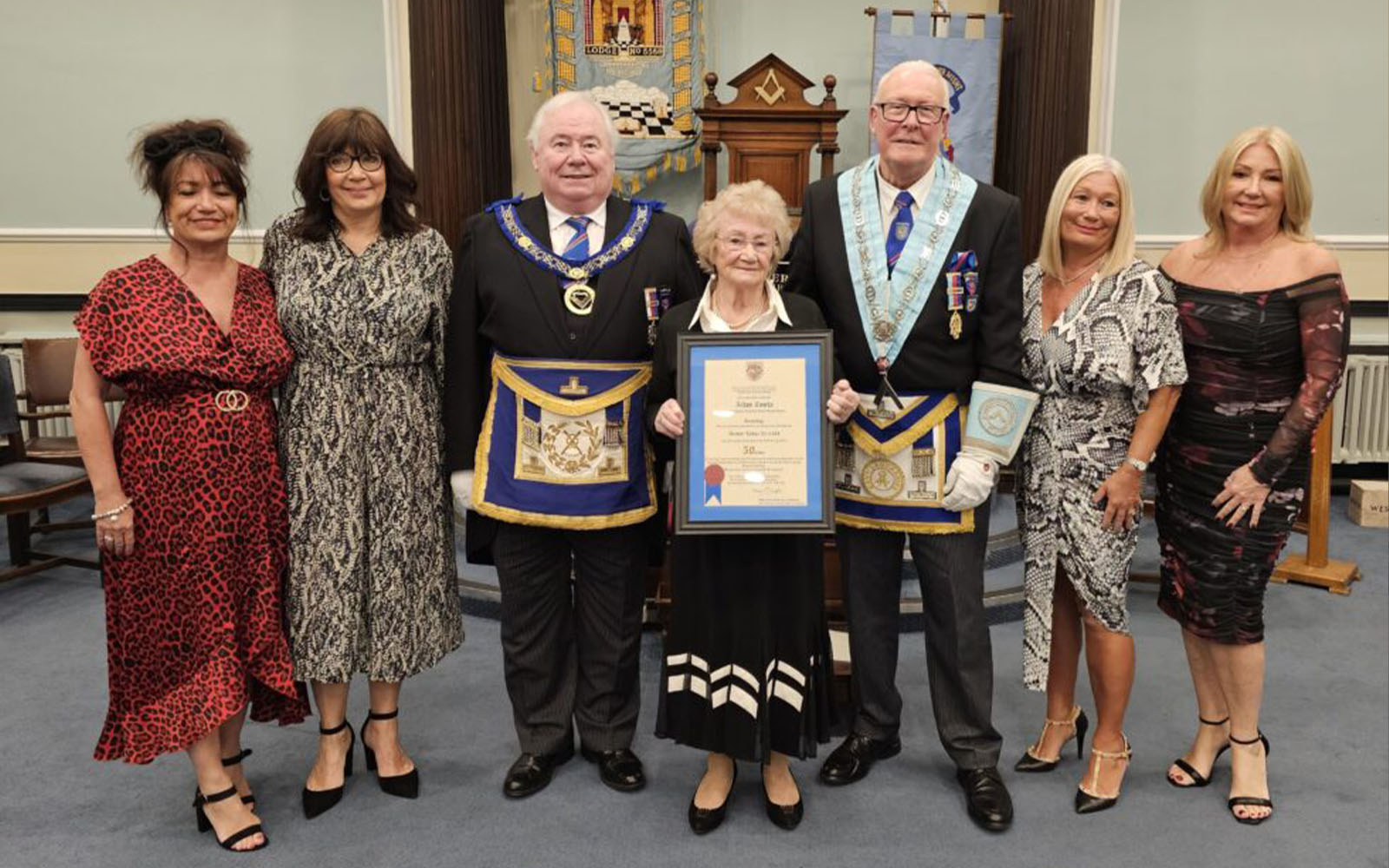 Alan's family with Ian MacNeil and Harold Cooper.