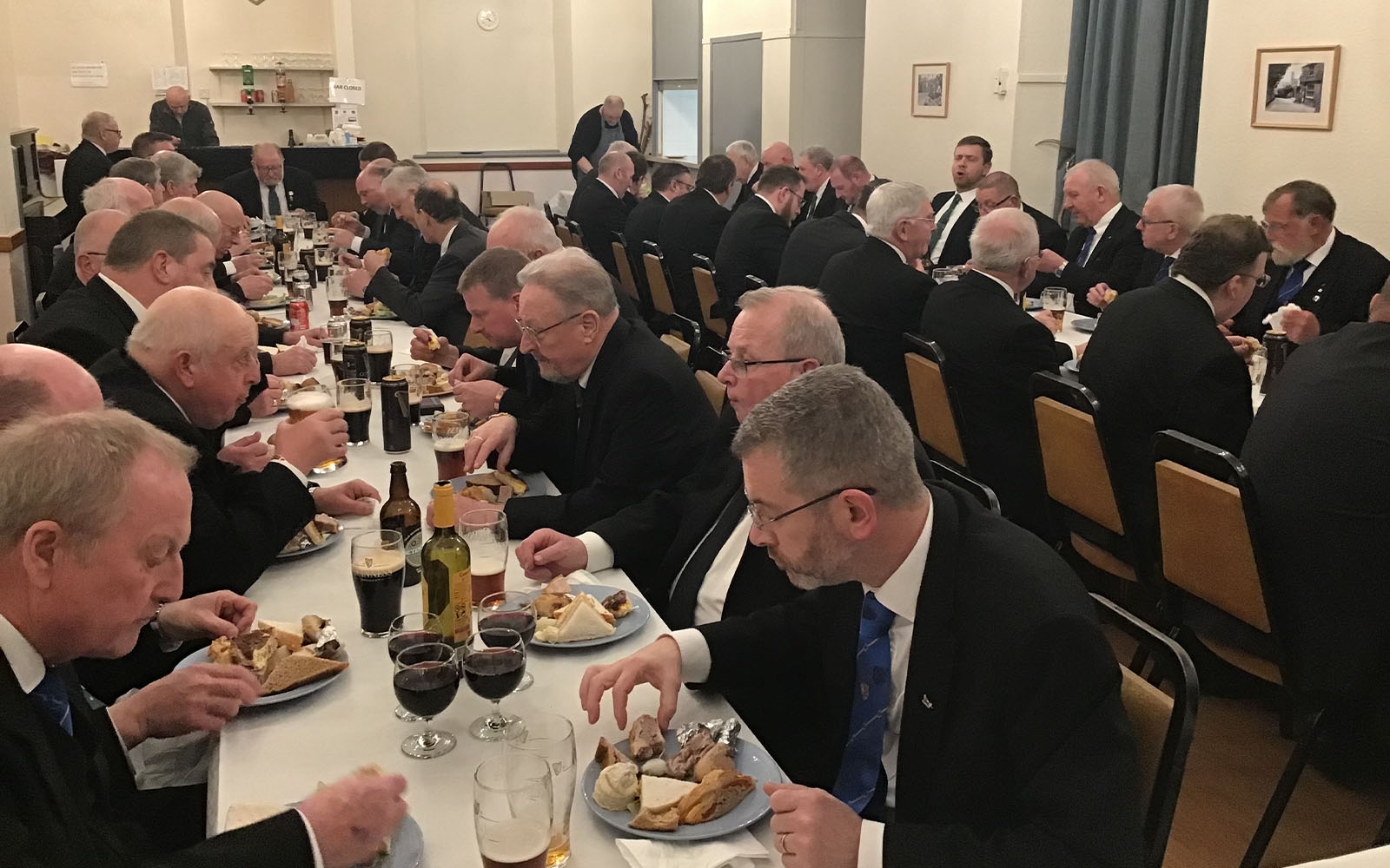 Enjoying the post meeting festive board