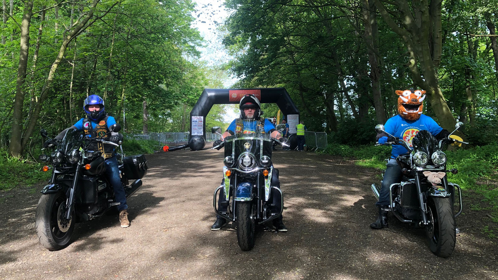 three widows sons freemasons on their bikes at the fun run.