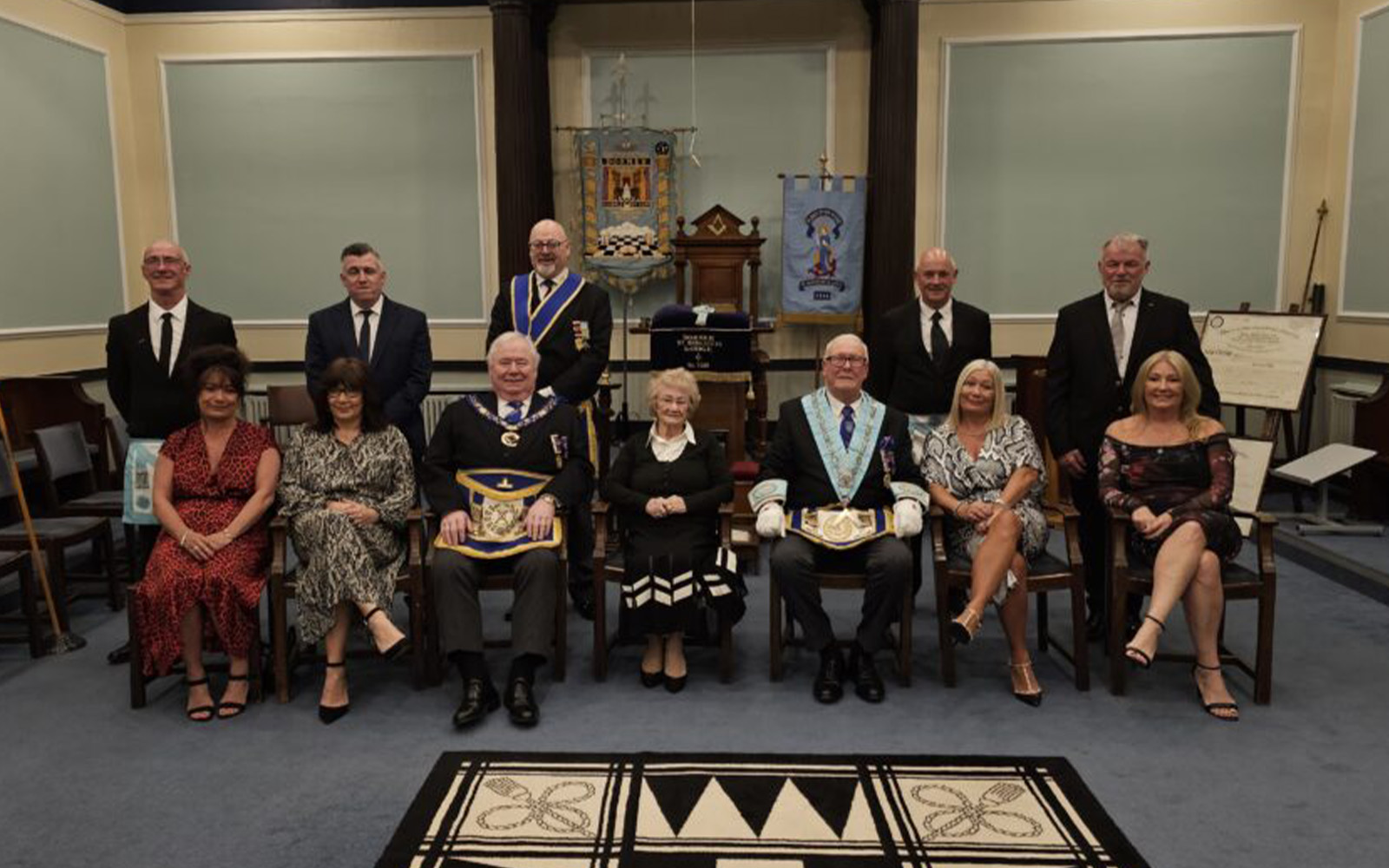 Alan's family with Ian MacNeil and Harold Cooper.