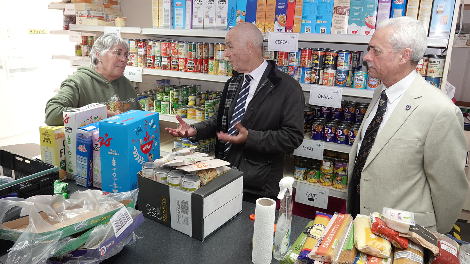 Left to right: Maria Mills MBE (Project Manager), W Bro Nicholas Ball (Provincial Grand Master Designate Devonshire), W Bro Andy Vodden ( Assistant Provincial Grand Master Devonshire)