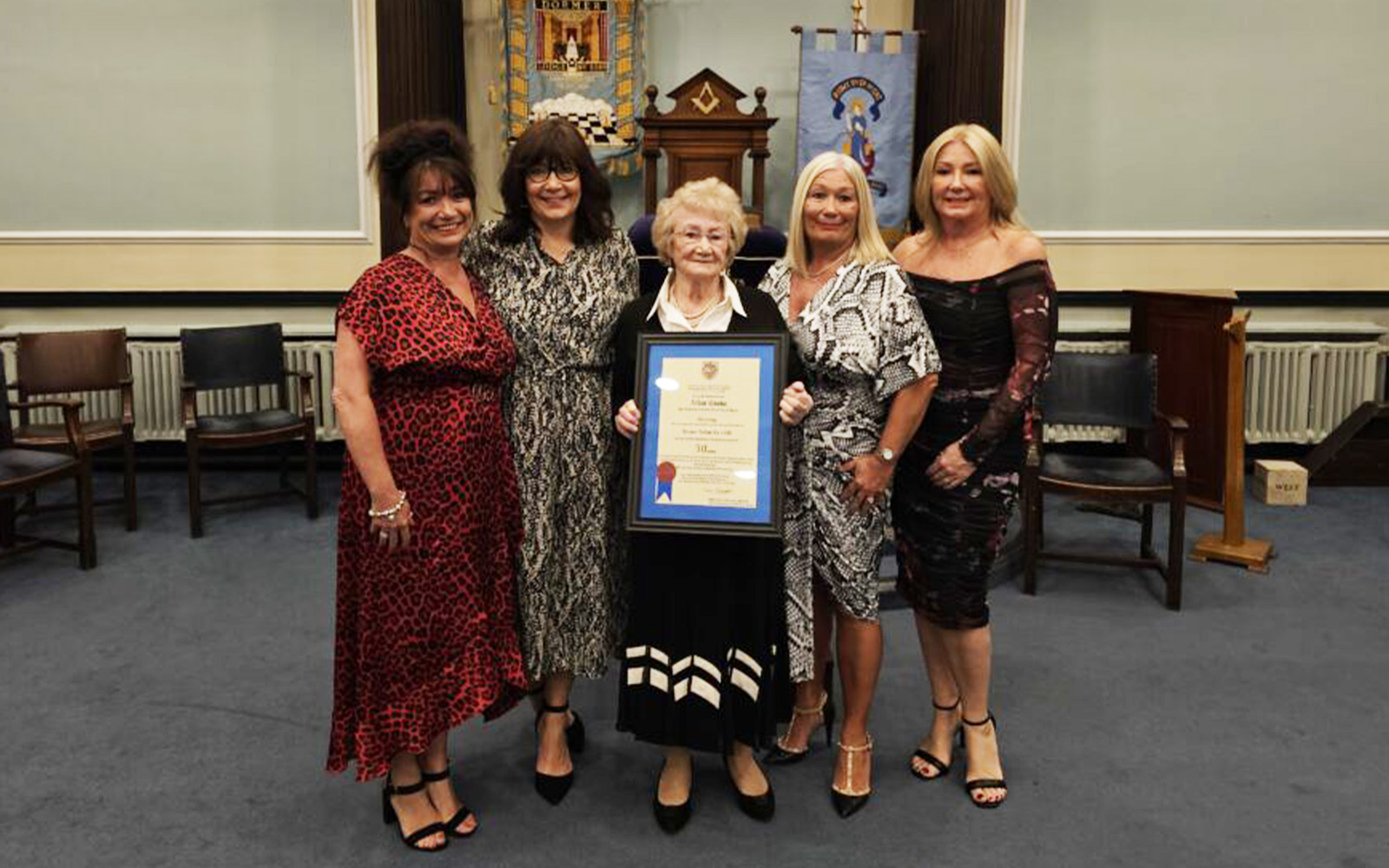 Marjorie with her and Allen's four daughters.