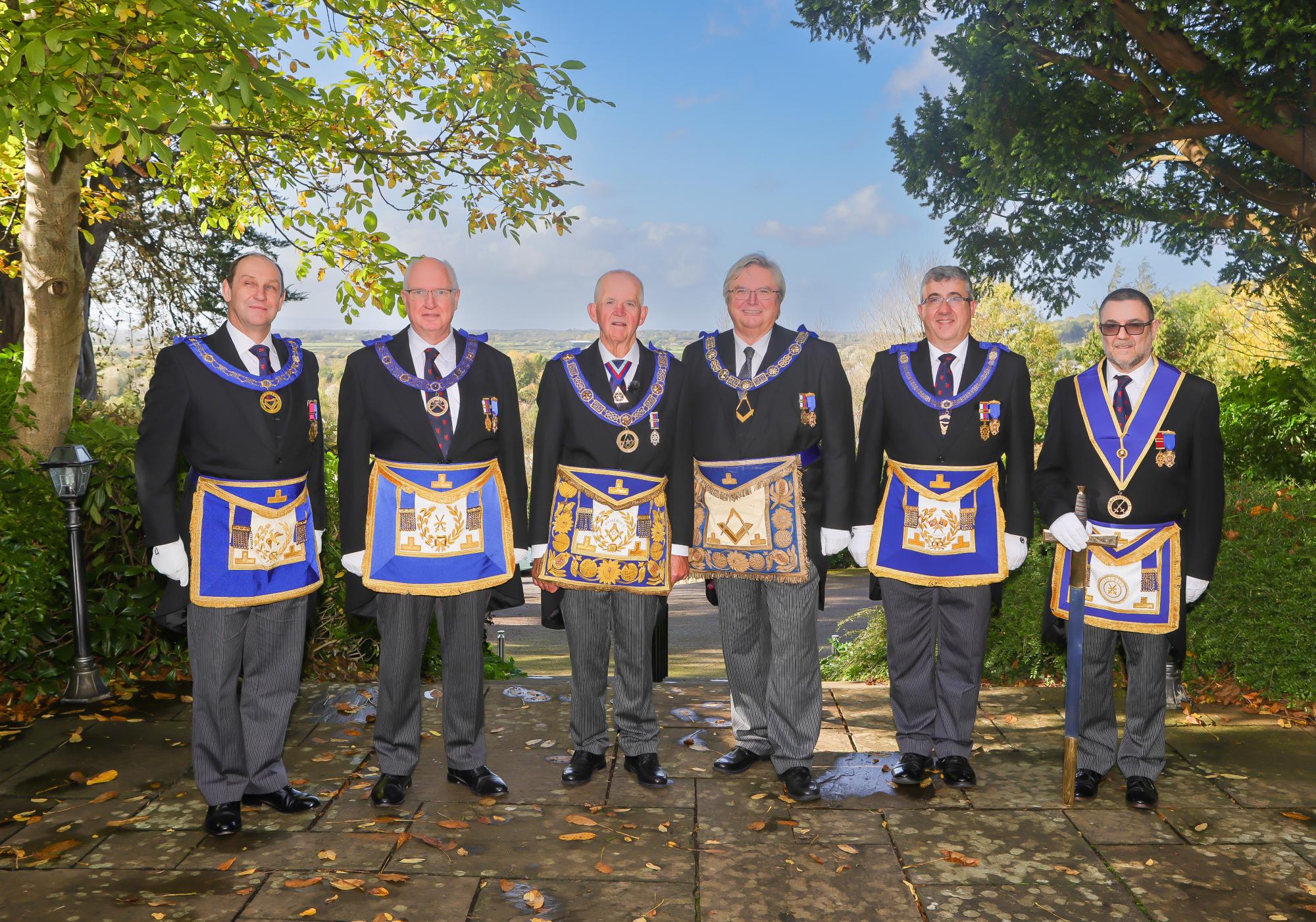 Freemasons group photo for installation of new Provincial Grand Master of Somerset