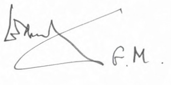 Signature of the Grand Master, HRH The Duke of Kent, KG