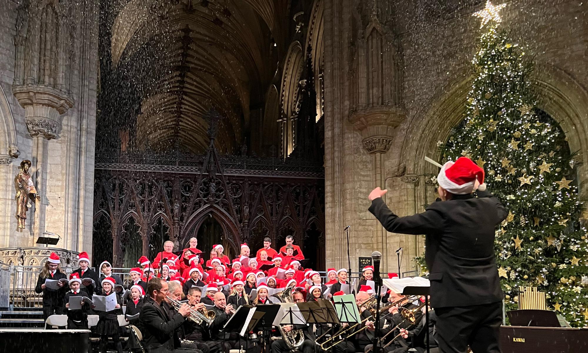 The carol service at Elys Cathedral is in full swing