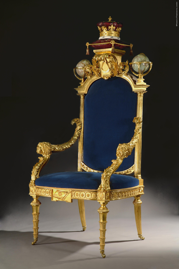 Throne commissioned by Grand Lodge for use by the Prince of Wales (George IV) as Grand Master, 1791 
