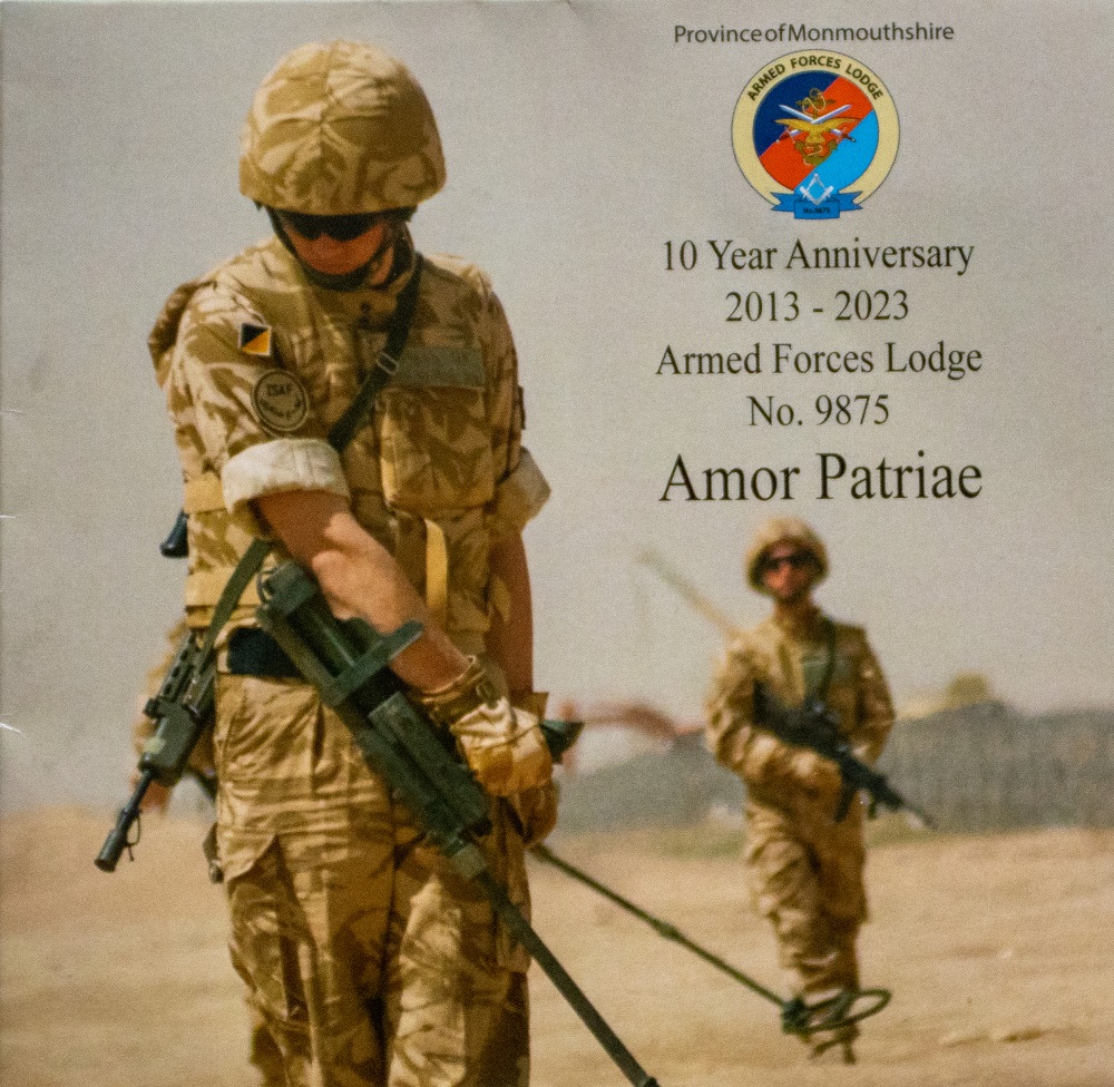 Front cover of Amor Patriae CD for 10 year anniversary Armed Forces Lodge