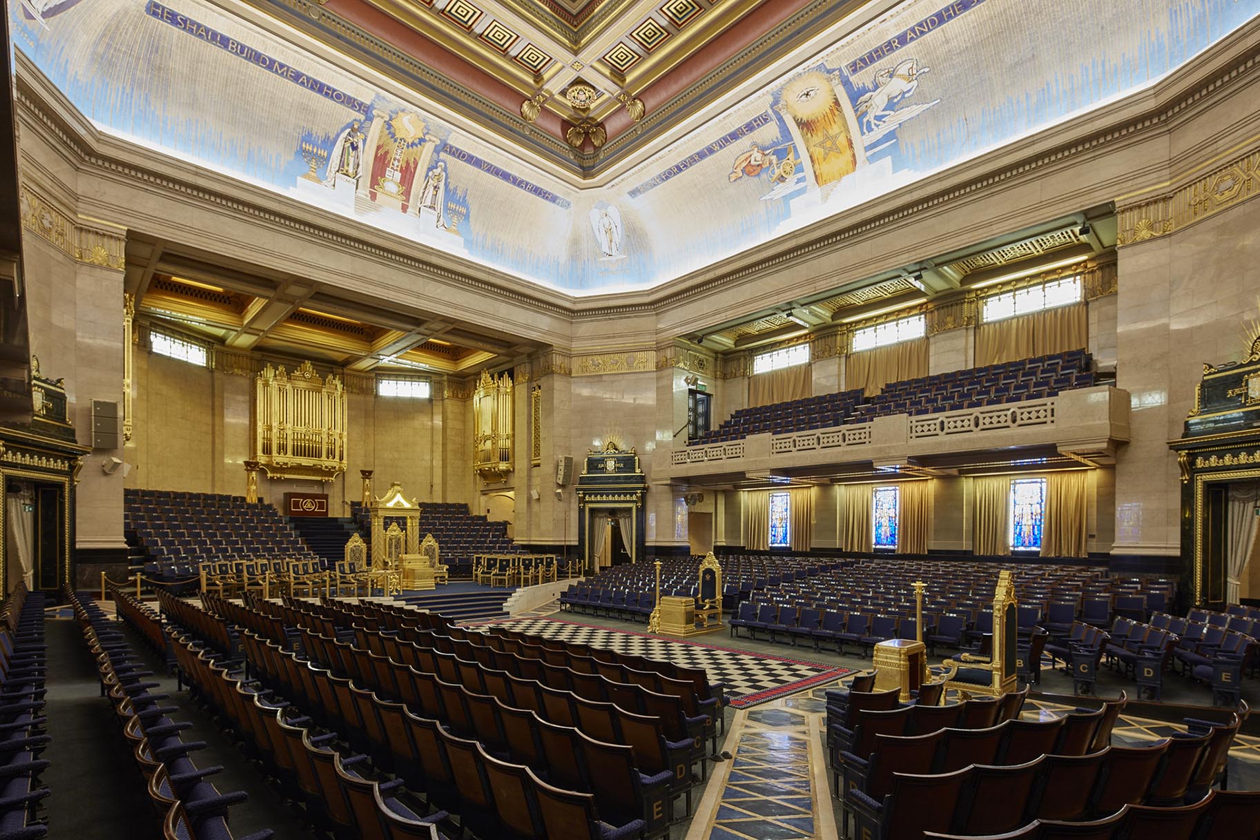 The regal Grand Temple at the Freemason's Hall in London