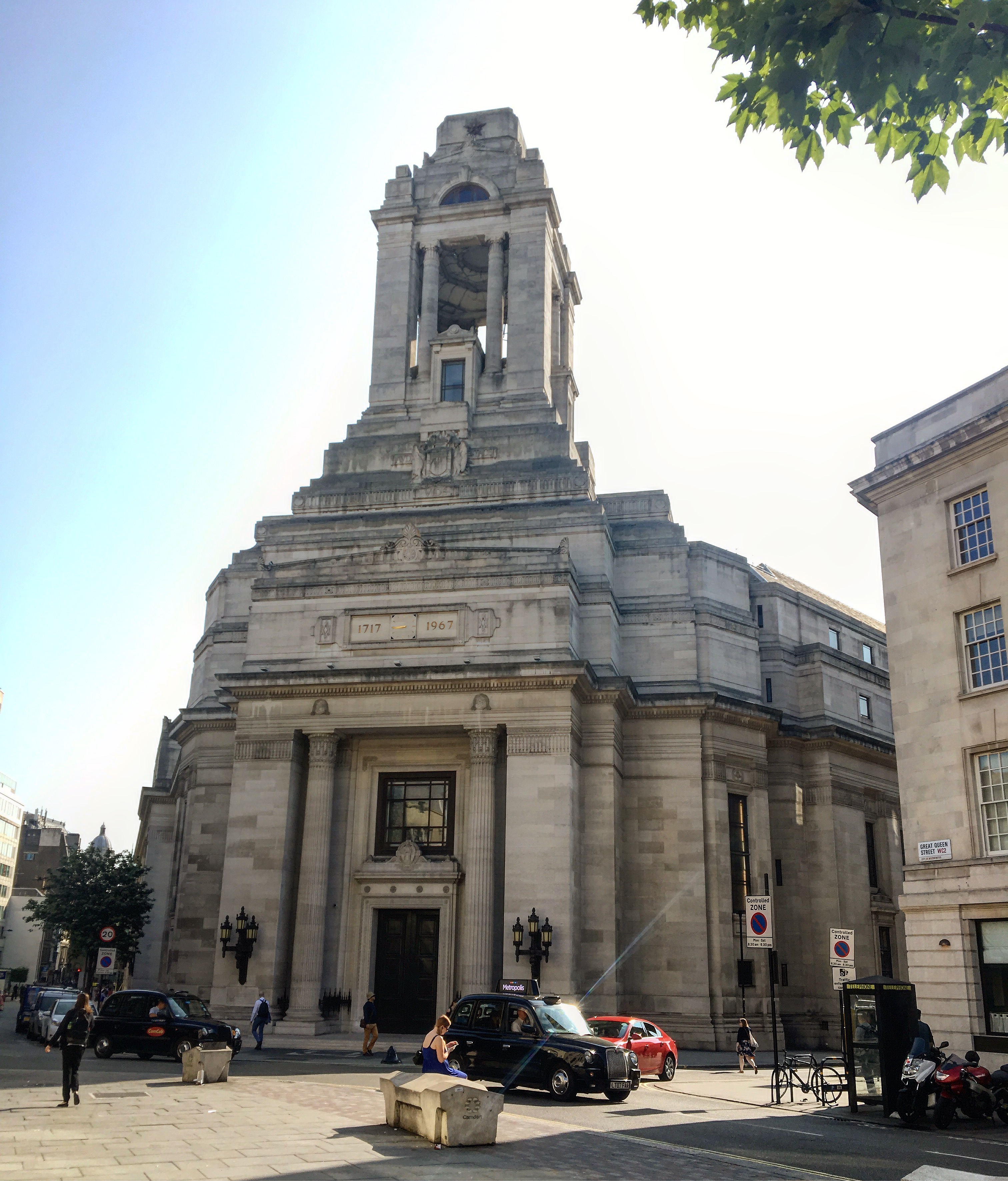 The exterior of the Freemasons' Hall