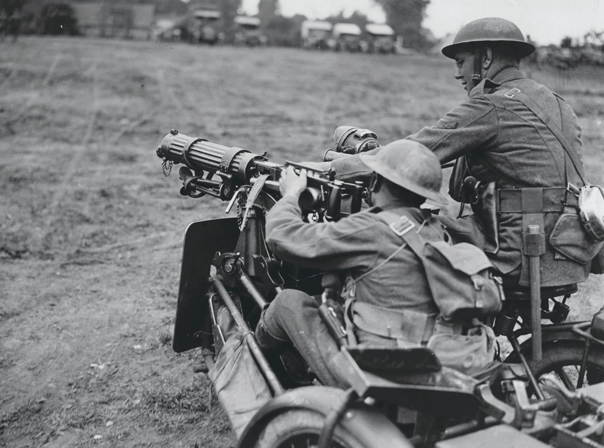 British Motorbike Machine Gunner