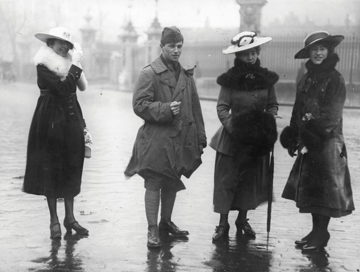 Captain Ball at his Investiture at Buckingham Palace, 21 July 1917