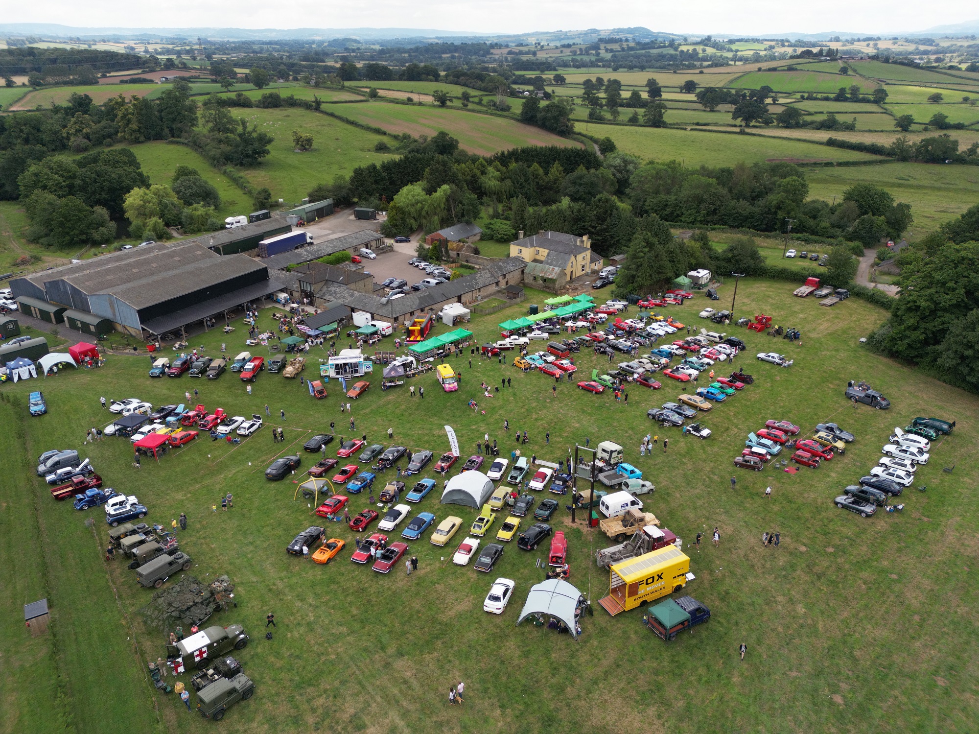 Monmouthshire Classic Vehicle Show from above