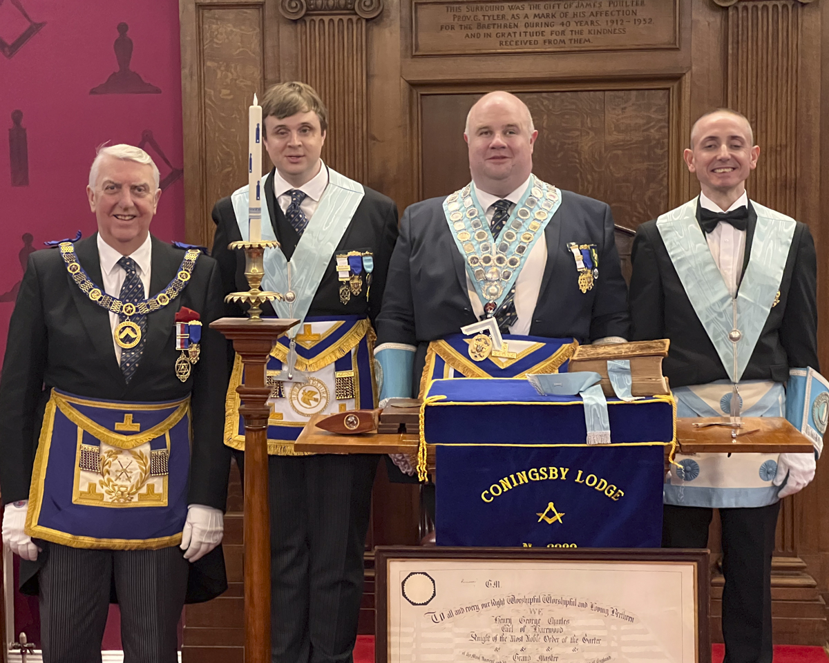 Herefordshire Officers, including the Master and Both Wardensat an Installation Meeting