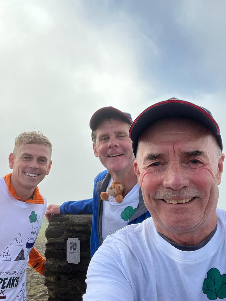 Selfie of Yorkshire Freemason Derek and his friends on the Yorkshire Three Peaks circuit