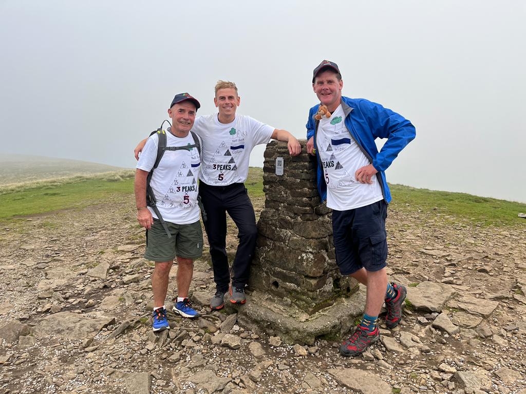 Lodge of Fidelity member Derek Radcliffe with his friends on one of Yorkshire Three Peaks