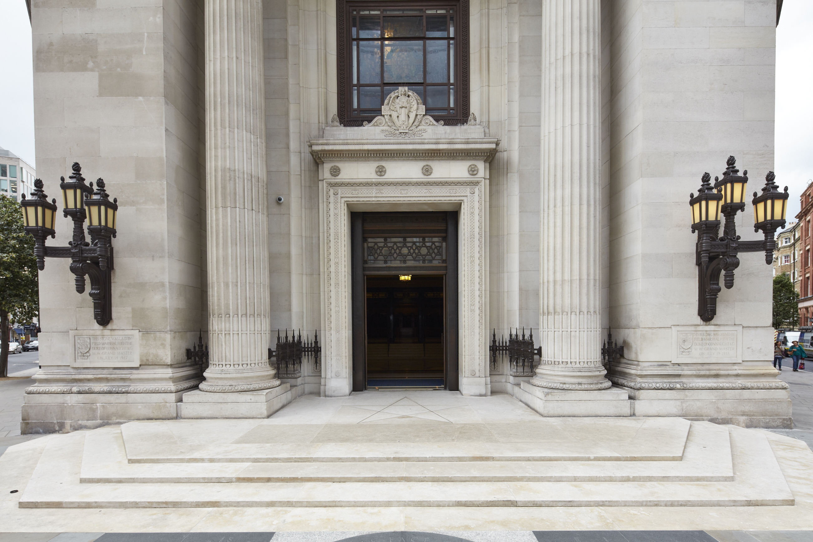 The entrance of the Freemasons' Hall