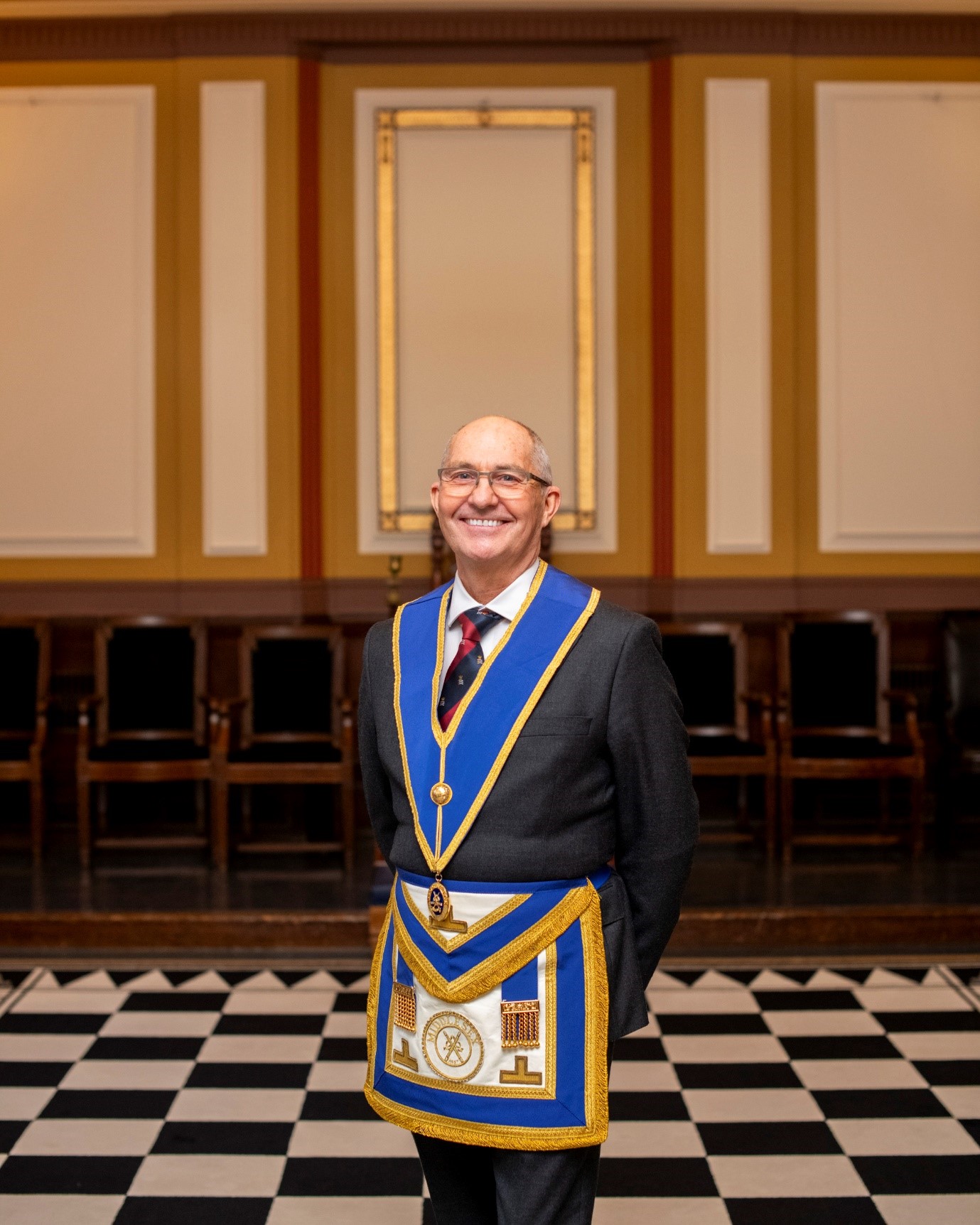 A Freemason wearing his Regalia