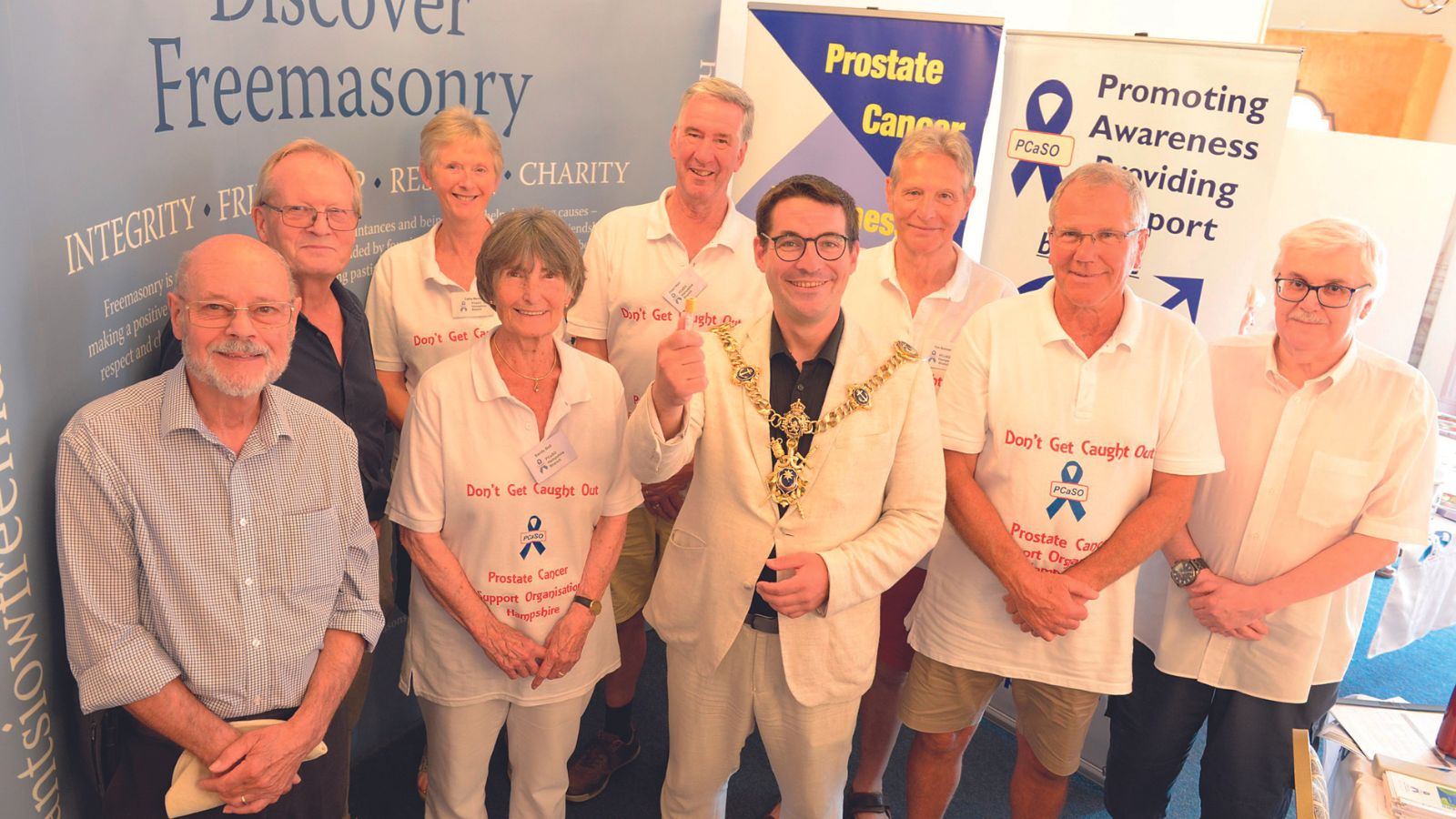 Freemasons from the Portsmouth area held a successful prostate testing day in conjunction with the charity Prostate Cancer Support Organisation (PCaSO). Almost 300 men were tested.