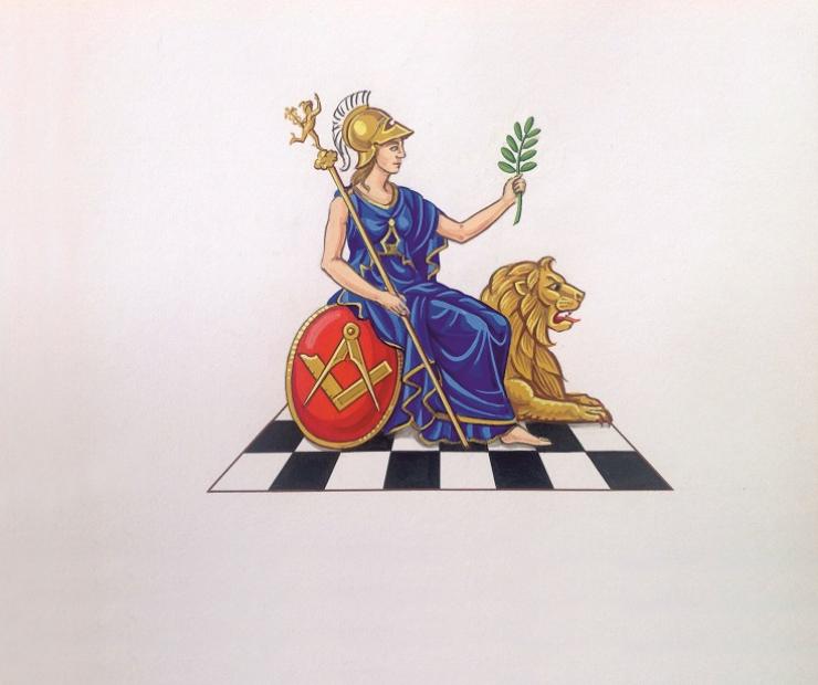 The Heraldic Badge granted to UGLE for the use of British Lodge No. viii