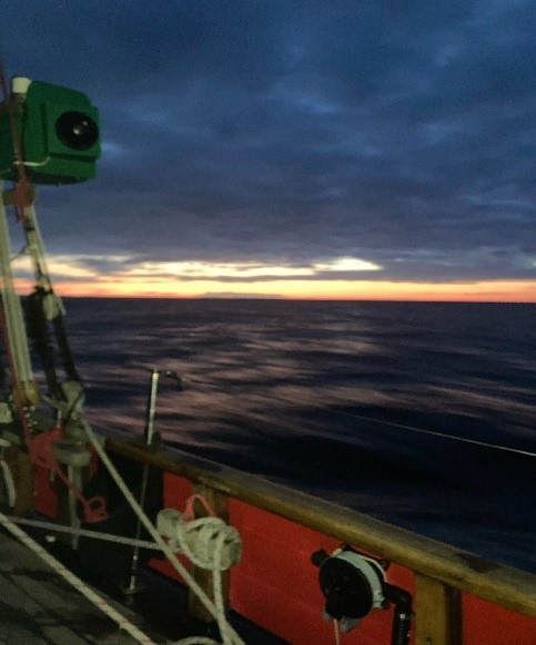 sunset from the Jolie Brise boat