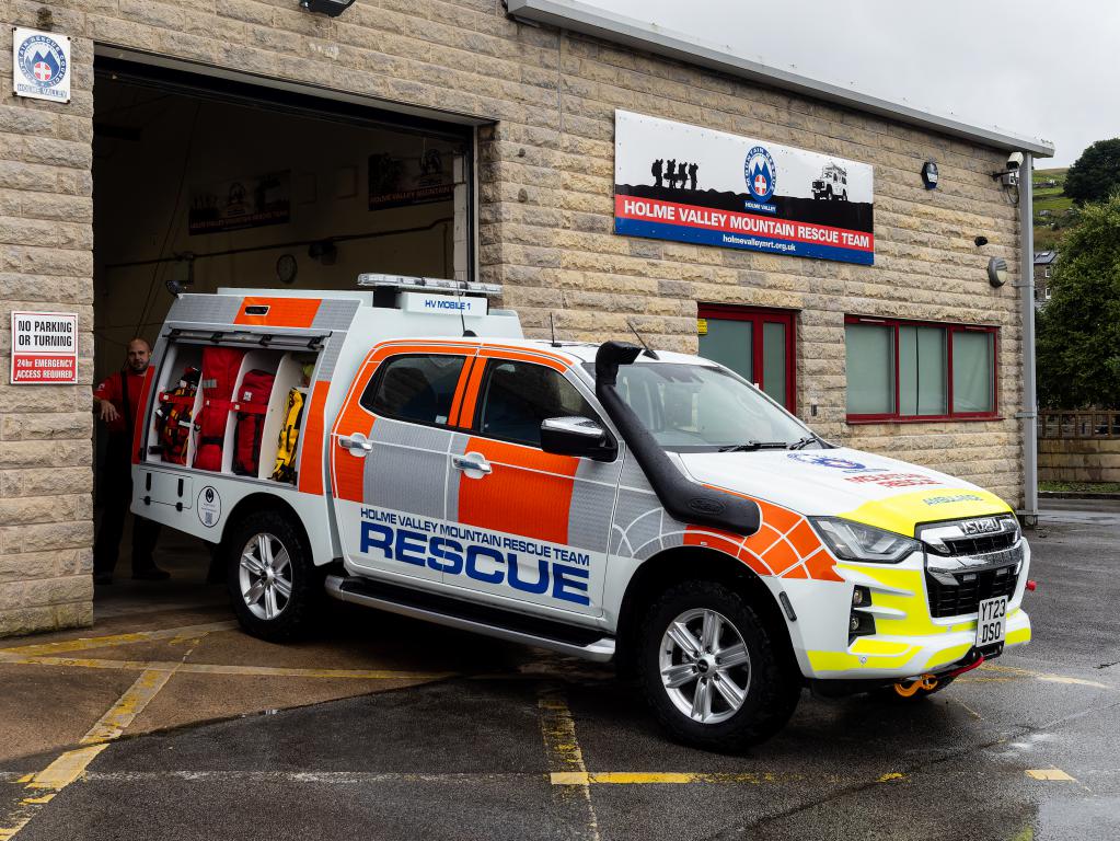 The new Land Rover of Yorkshire's Mountain Rescue team partly funded by Yorkshire, West Riding Freemasons