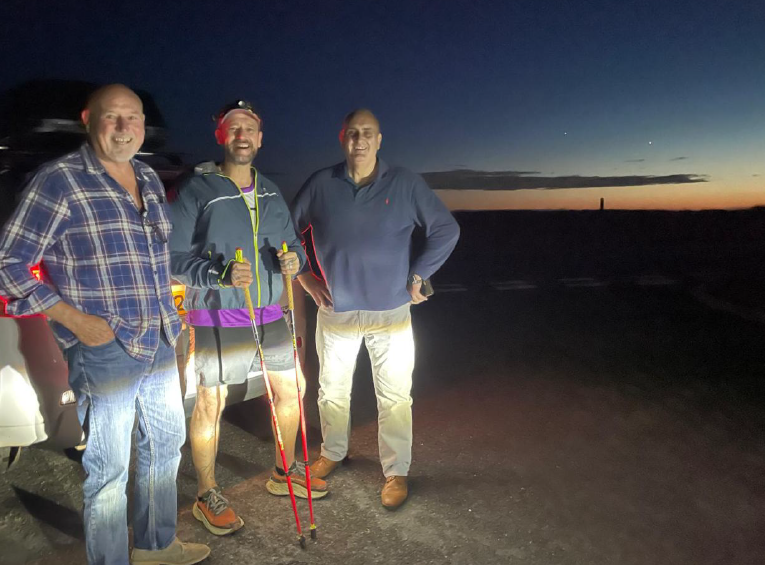 Yorkshire Brethren supporting Guy Smith on the moors during the night