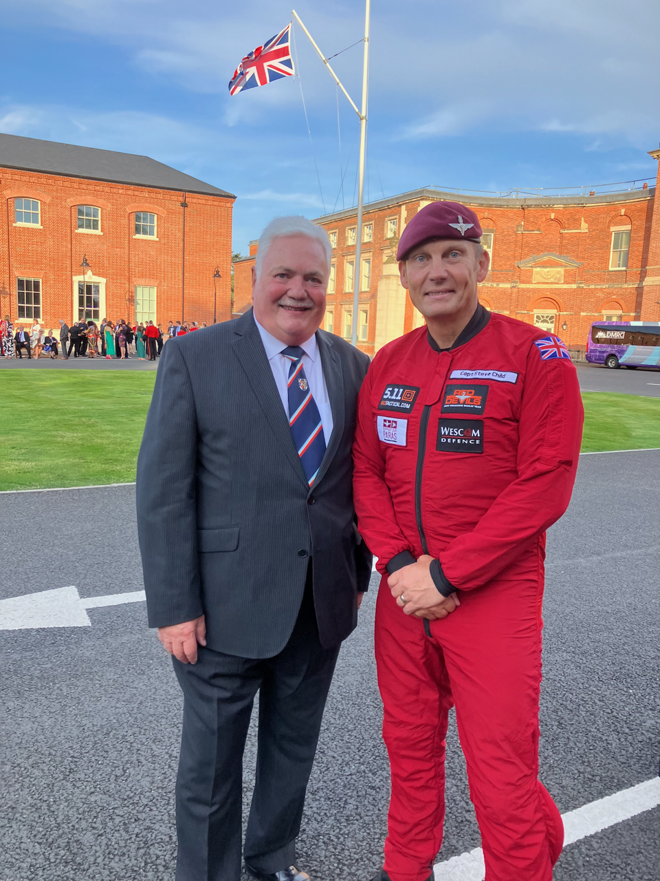 Provincial Grand Maser with a member of the Red Devils display team