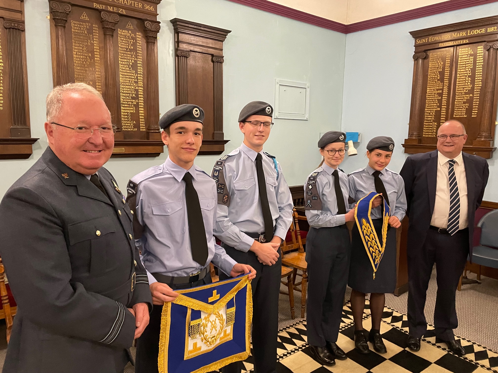 Leek Squadron Air Cadets welcomed by Freemasons to the Masonic Hall in Leek, Staffordshire