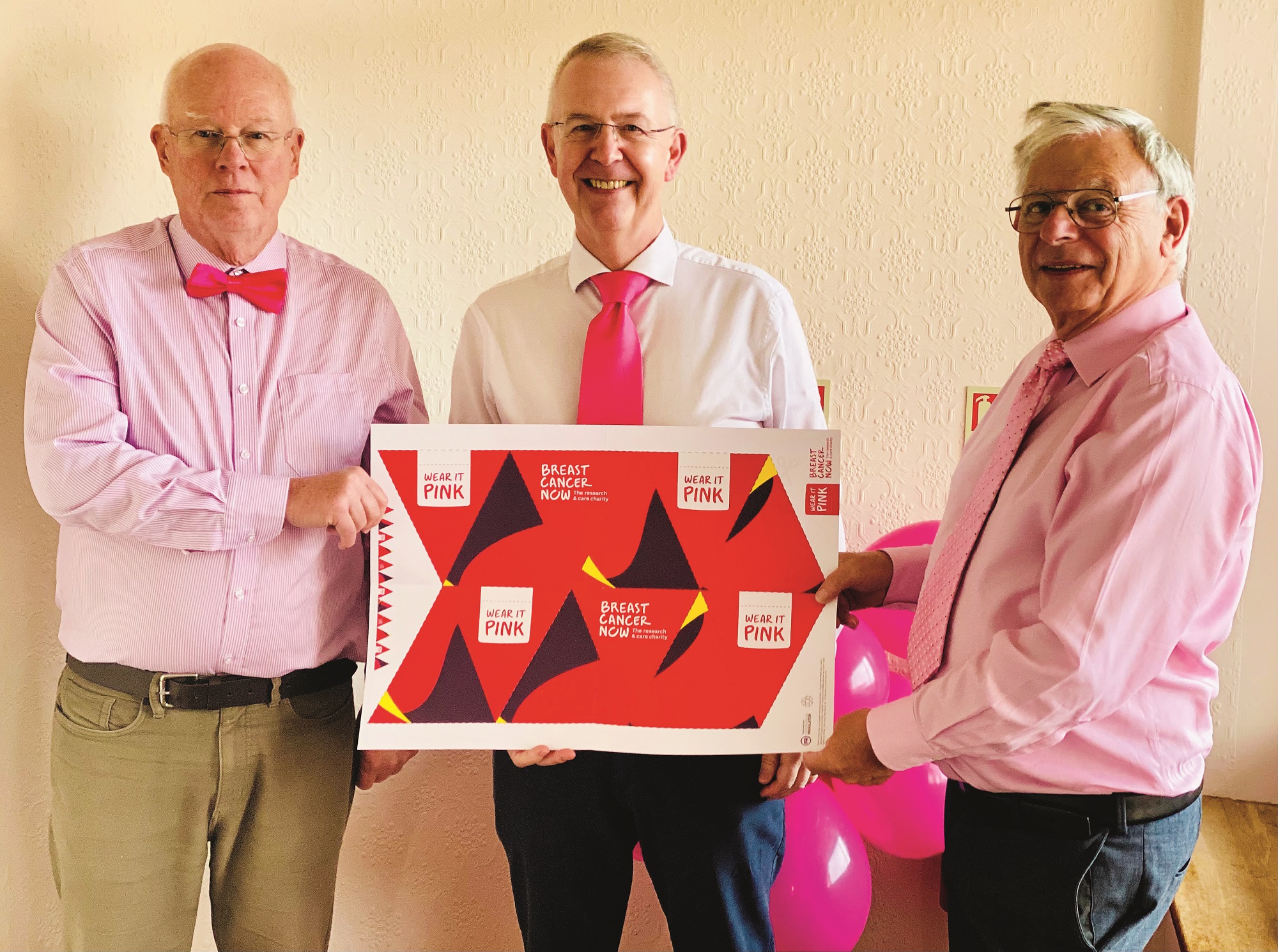 Worcestershire Freemasons wearing pink to raise awareness for breast cancer