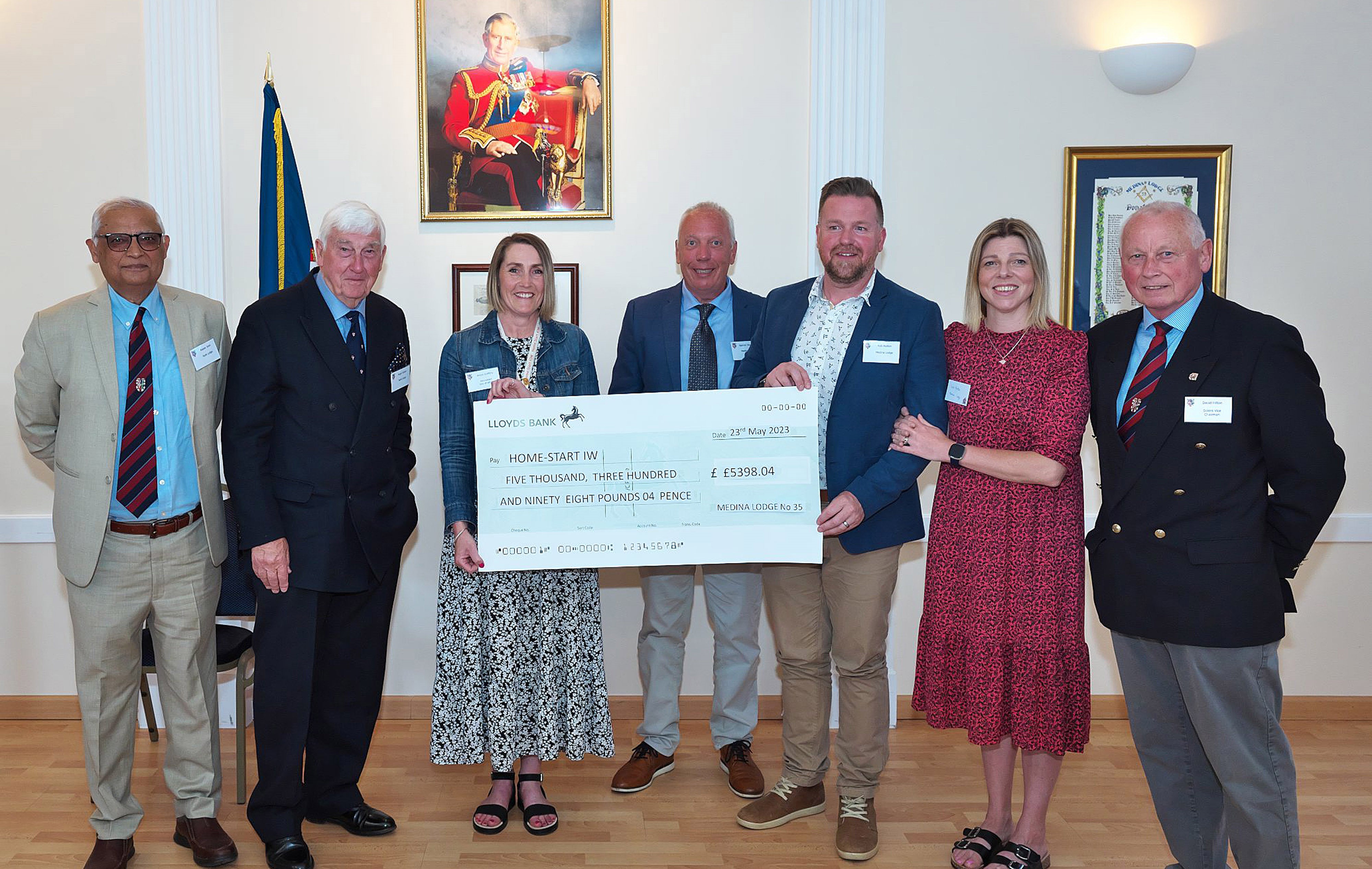 Isle of Wight Freemasons handed over cheques to representatives of local charities at an event attended by local dignitaries.