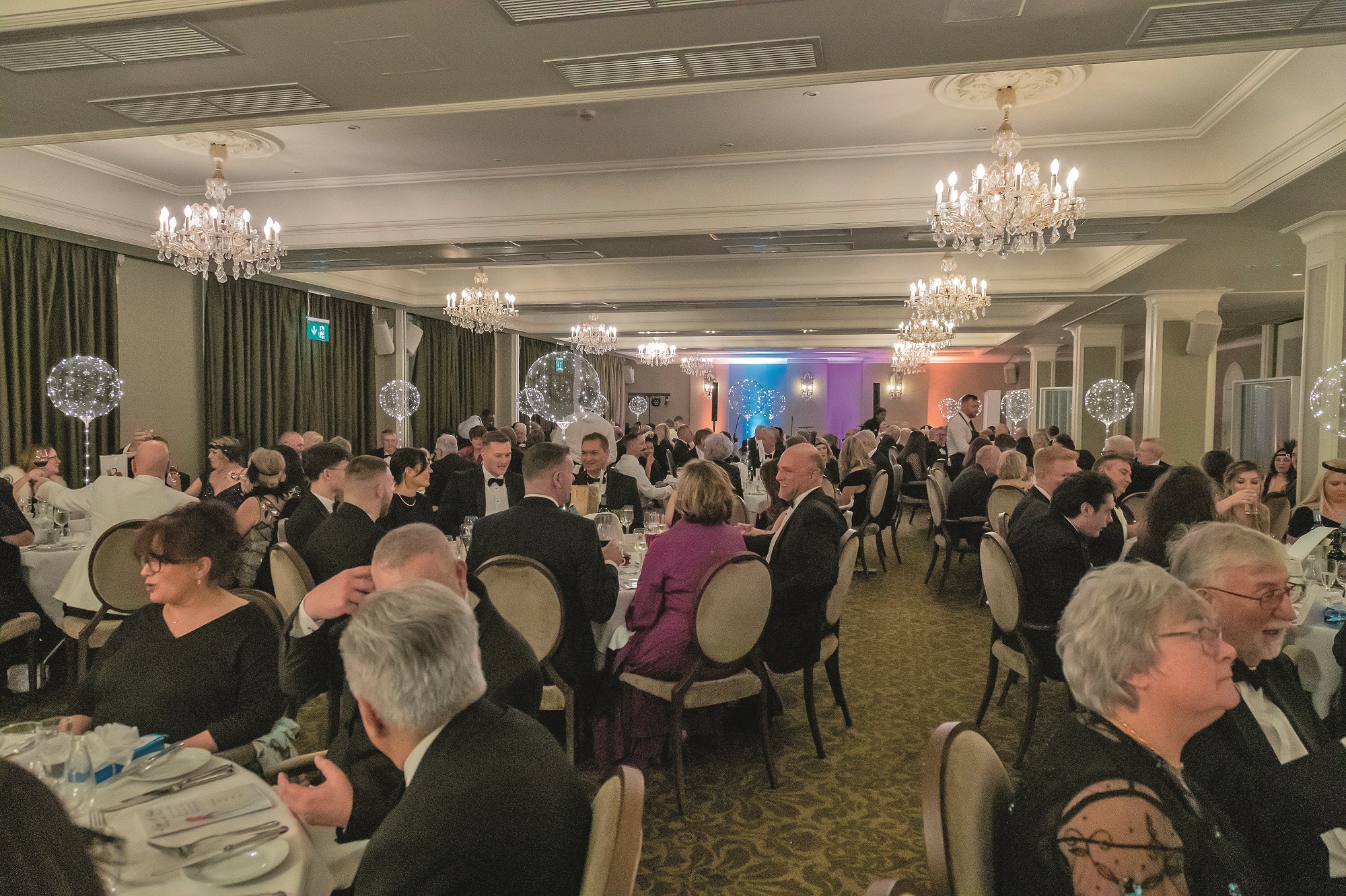 Jersey Freemasons in a banquet hall to celebrate 100 years of Lodge Saint Helier 