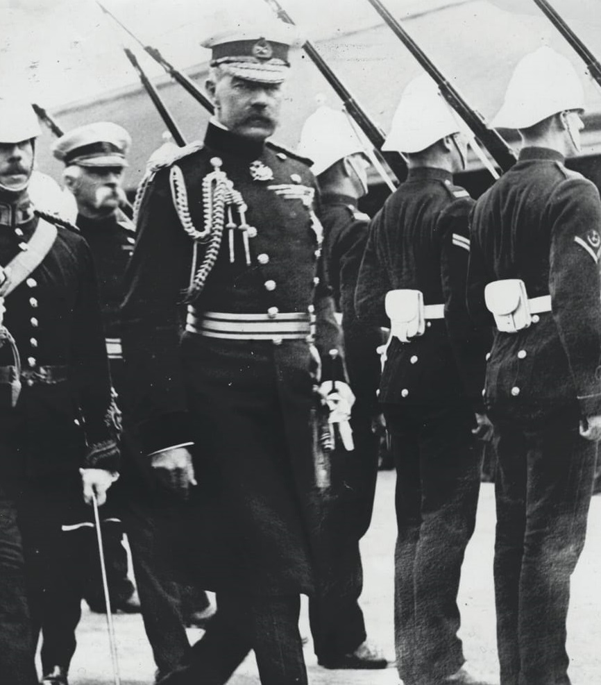 Kitchener inspecting the Victorian Infantry in Melbourne, c.1910