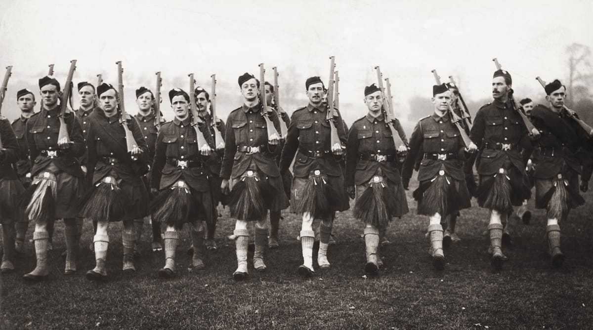 The 14th London Regiment (London Scottish) on parade