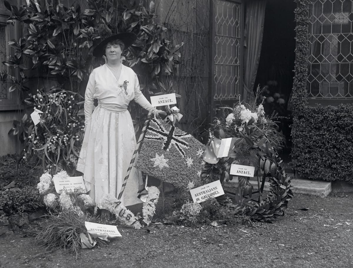 Floral tributes sent to Madam Ada Crossly by the wounded ANZACS whom she entertained, c.1915