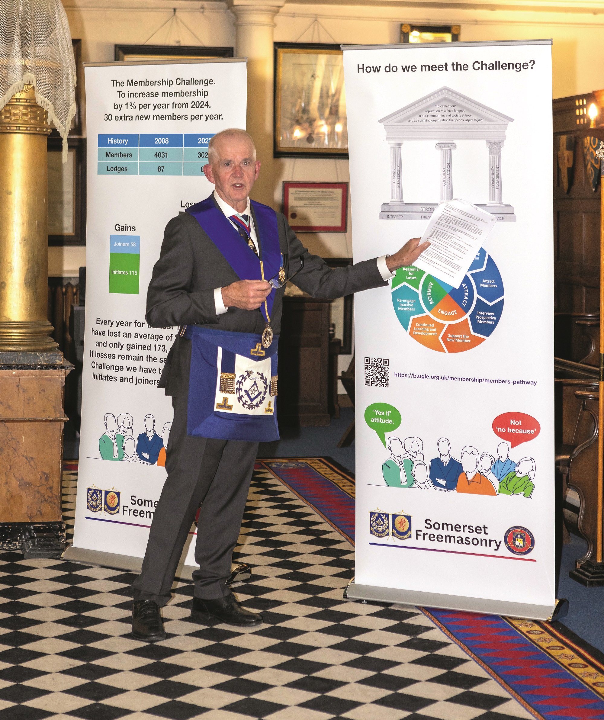 Ray Guthrie, Head of Somerset Freemasons, delivering a presentation