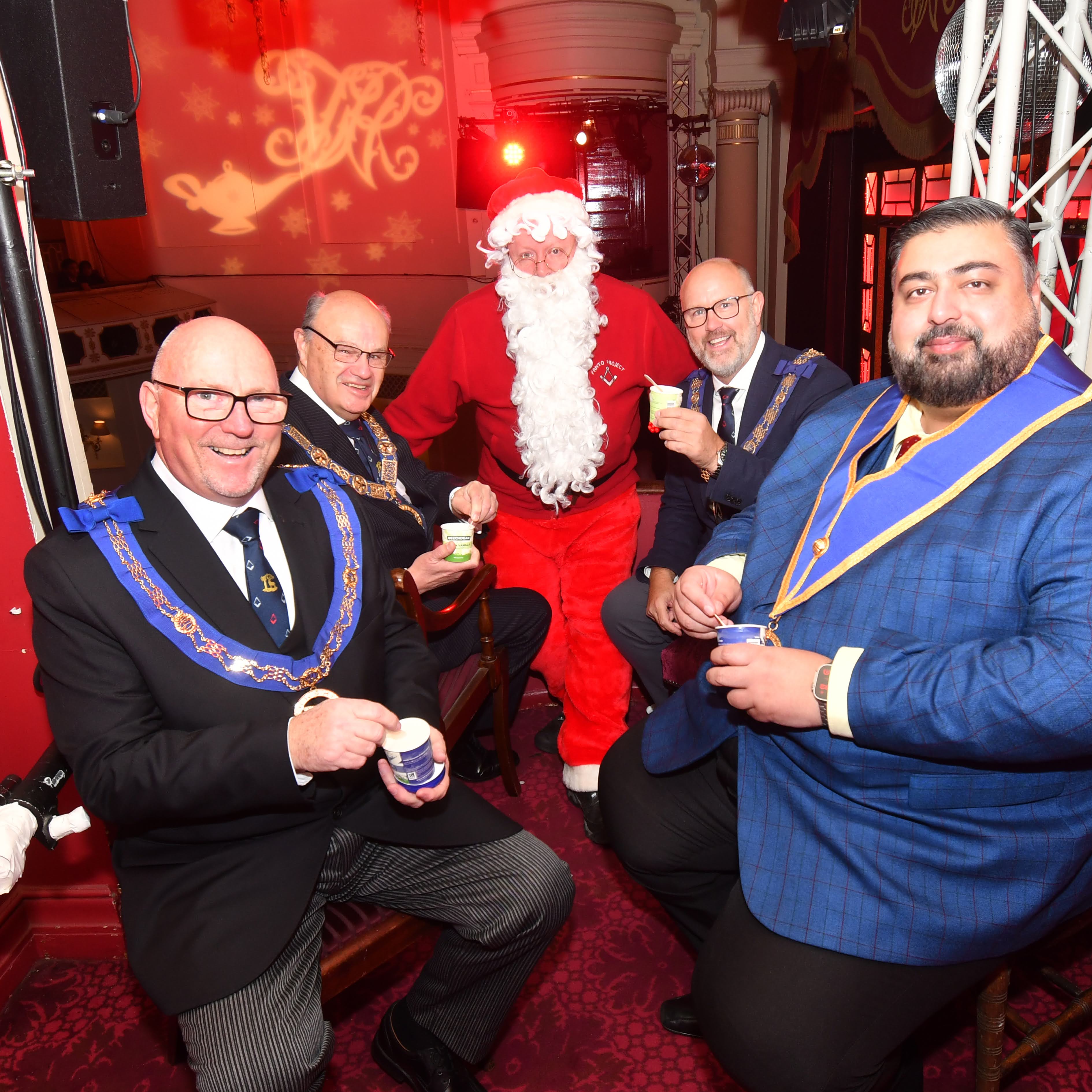 berkshire freemasons with panto santa