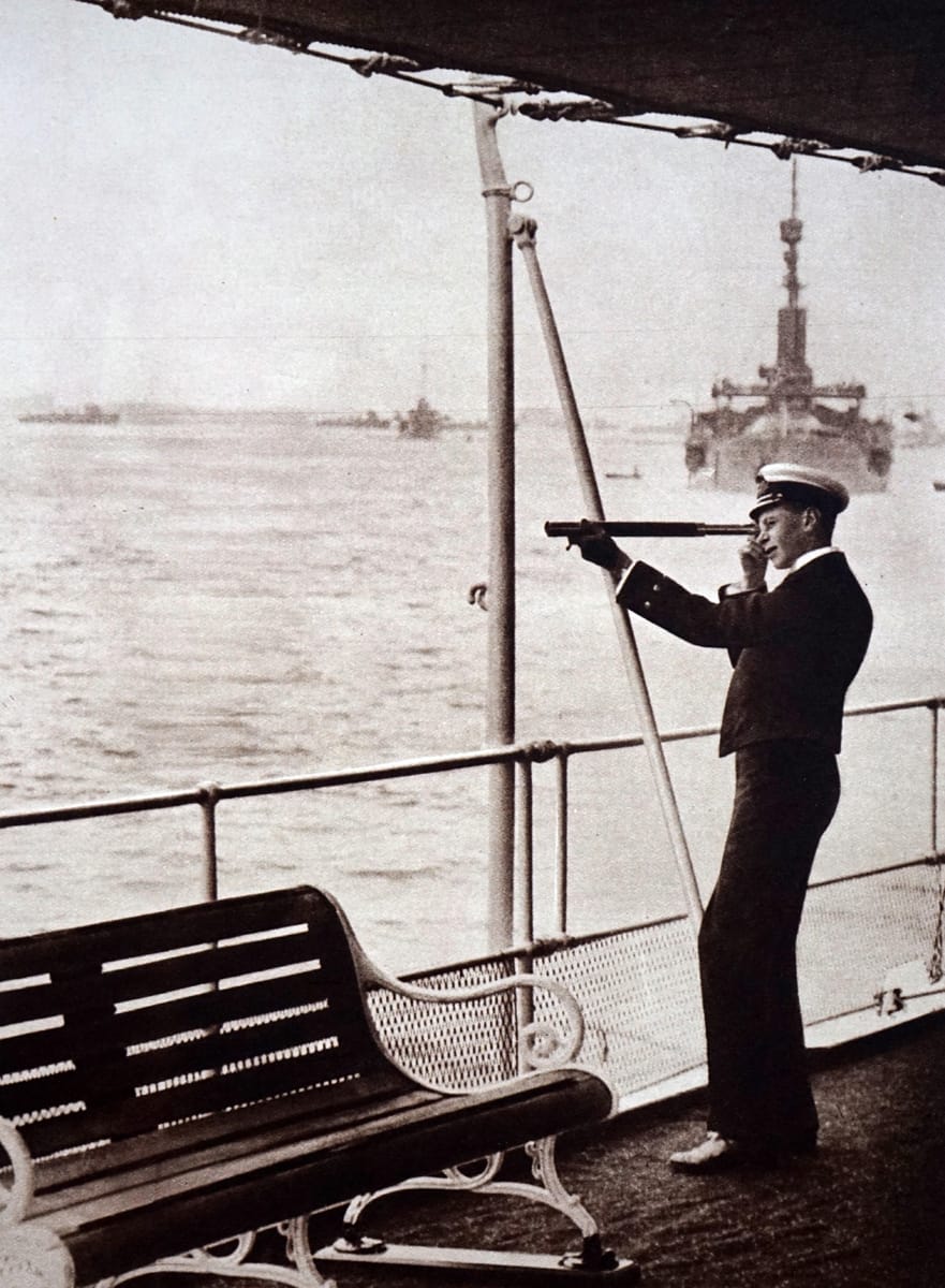 Prince Albert appointed to the HMS Collingwood for active duty, c.1914