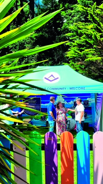 Isle of Man Freemasons set up a marquee to discuss Freemasonry with those who are curious or interested