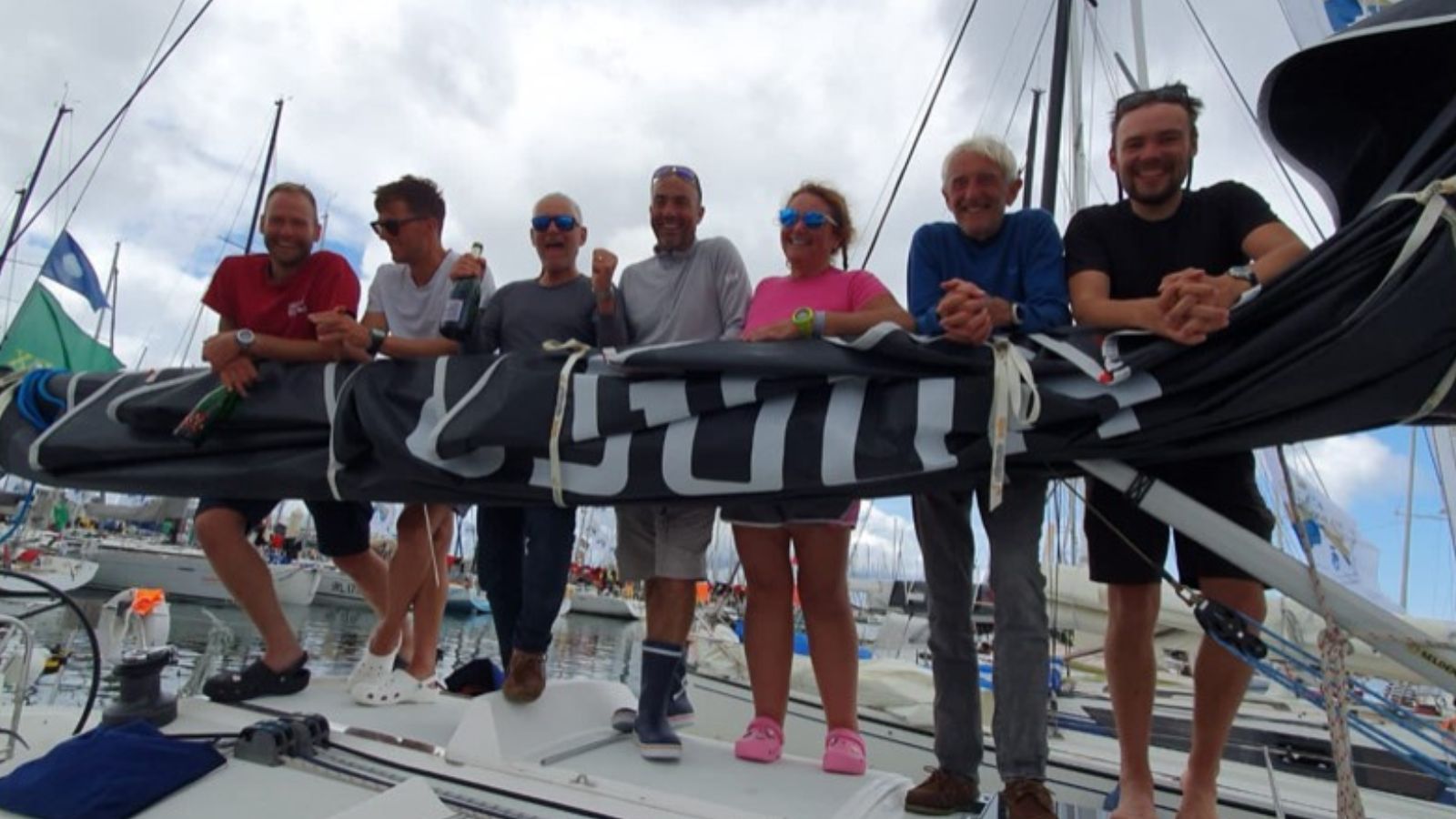 The crew onboard their ship before setting sail