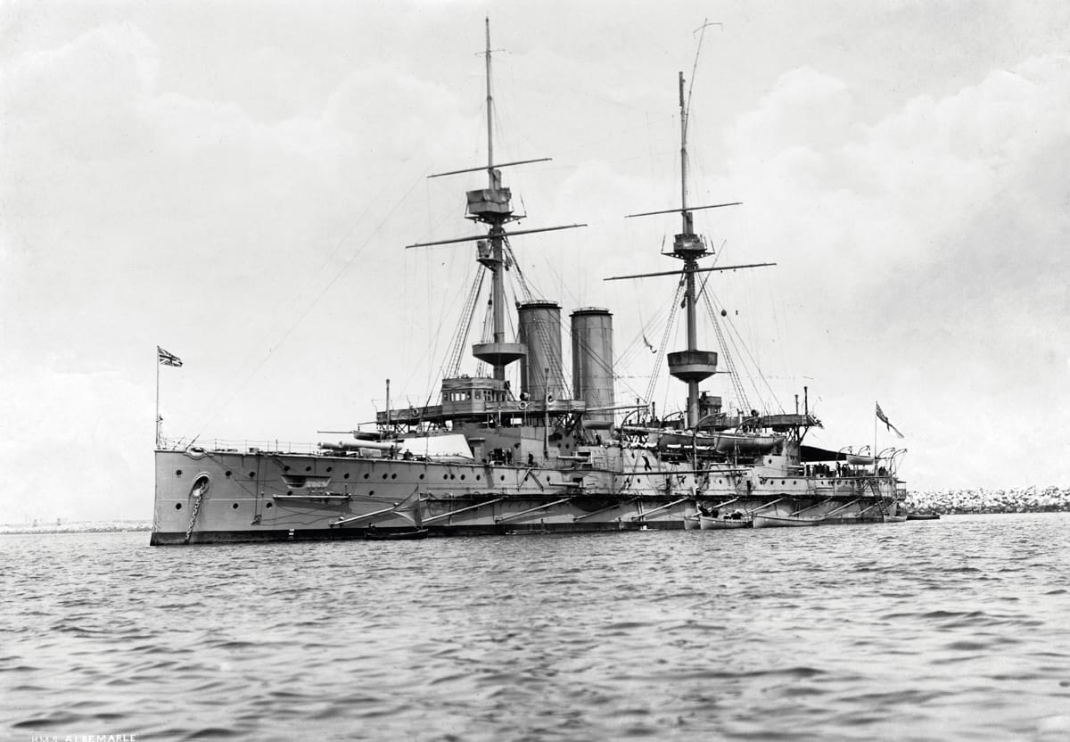 Royal Navy pre-Dreadnought Battleship torpedoed by the German submarine U-24 on 1 January 1915, 547 men died, including 9 Freemasons