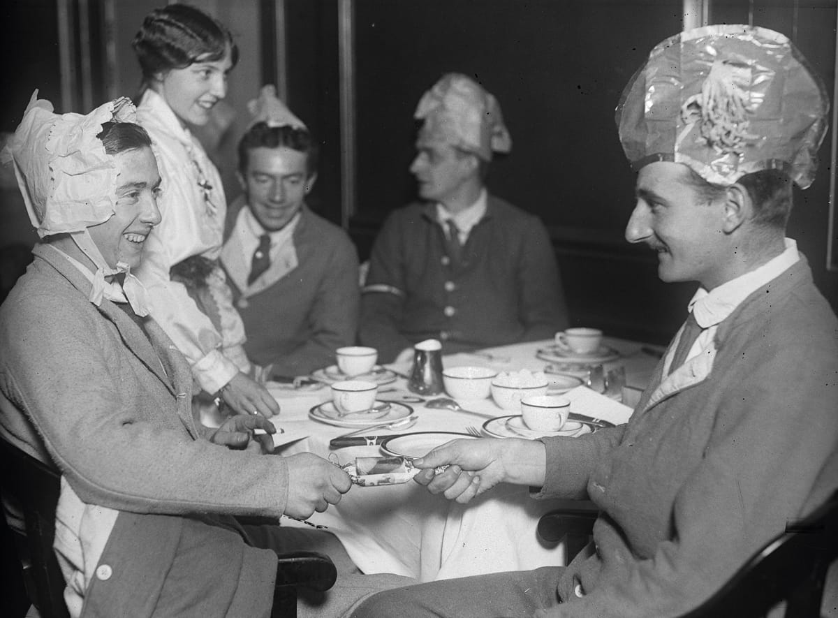 National Motor Volunteers at a reception for wounded soldiers at the Connaught Rooms, London, January 1916