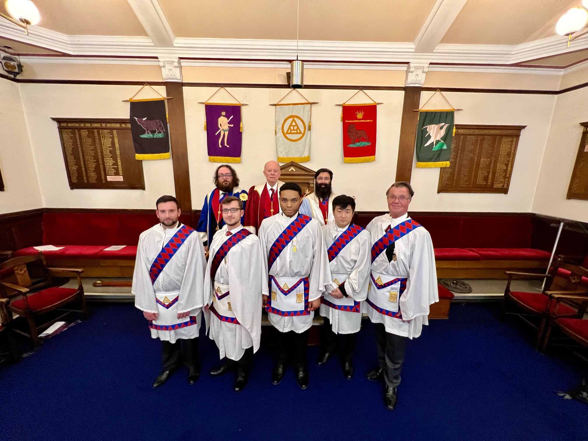 Freemasons in regalia