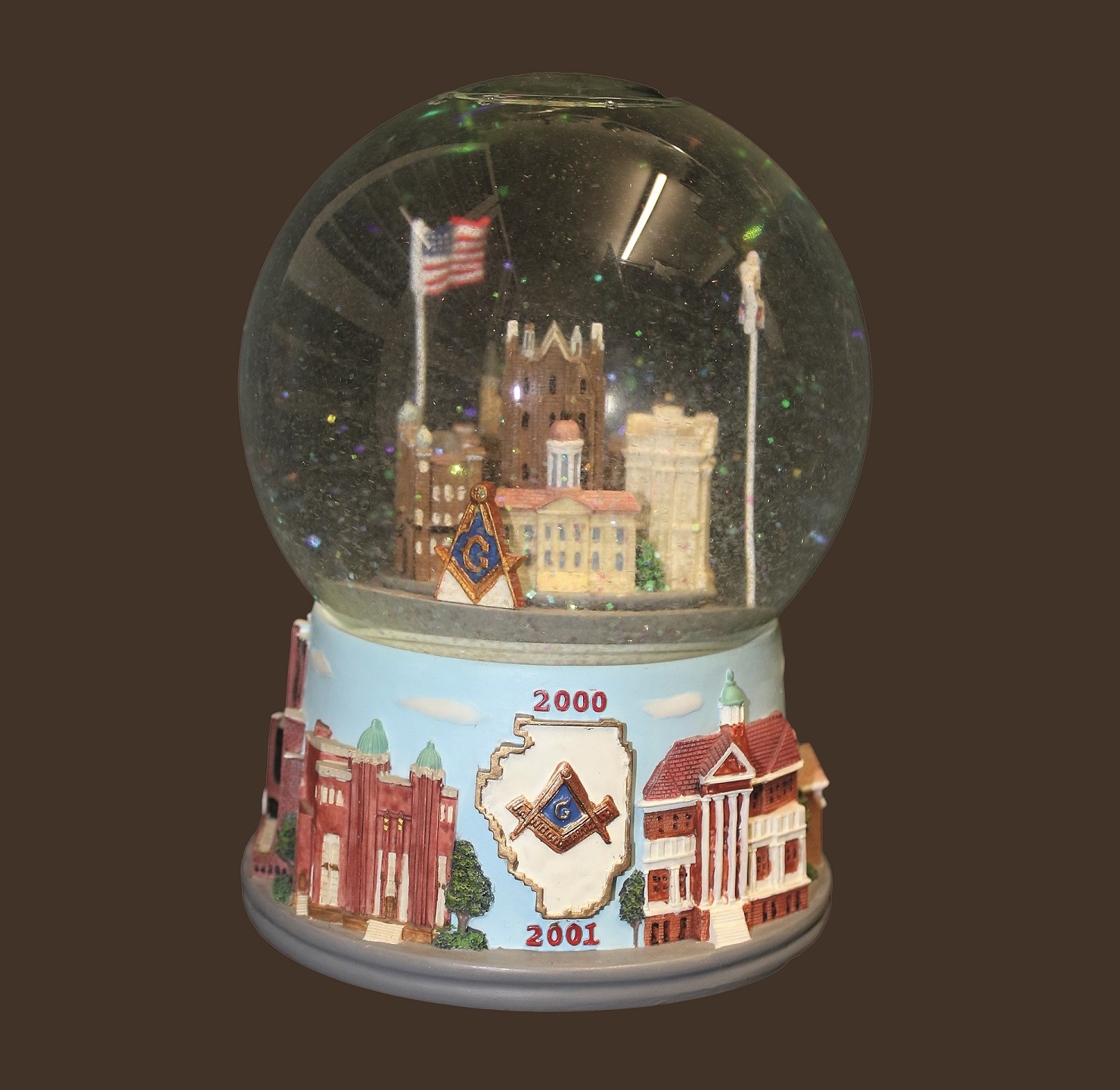 masonic snow globe