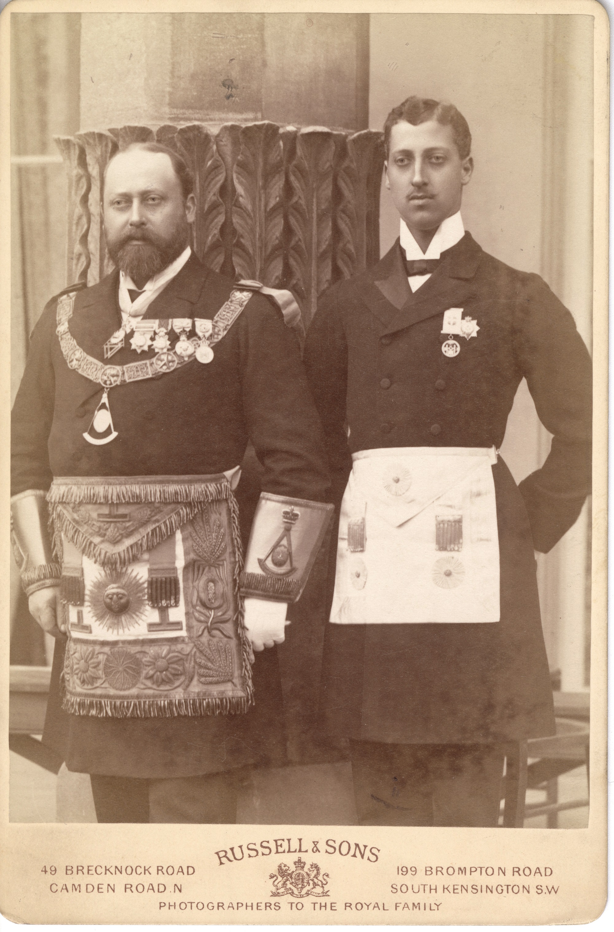 Albert Edward, and his son, Albert Victor, in Masonic Regalia