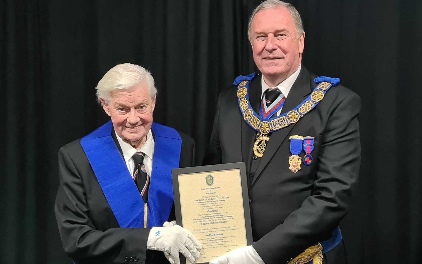 Gordon Smith and current Provincial Grand Master Dave Wheeler
