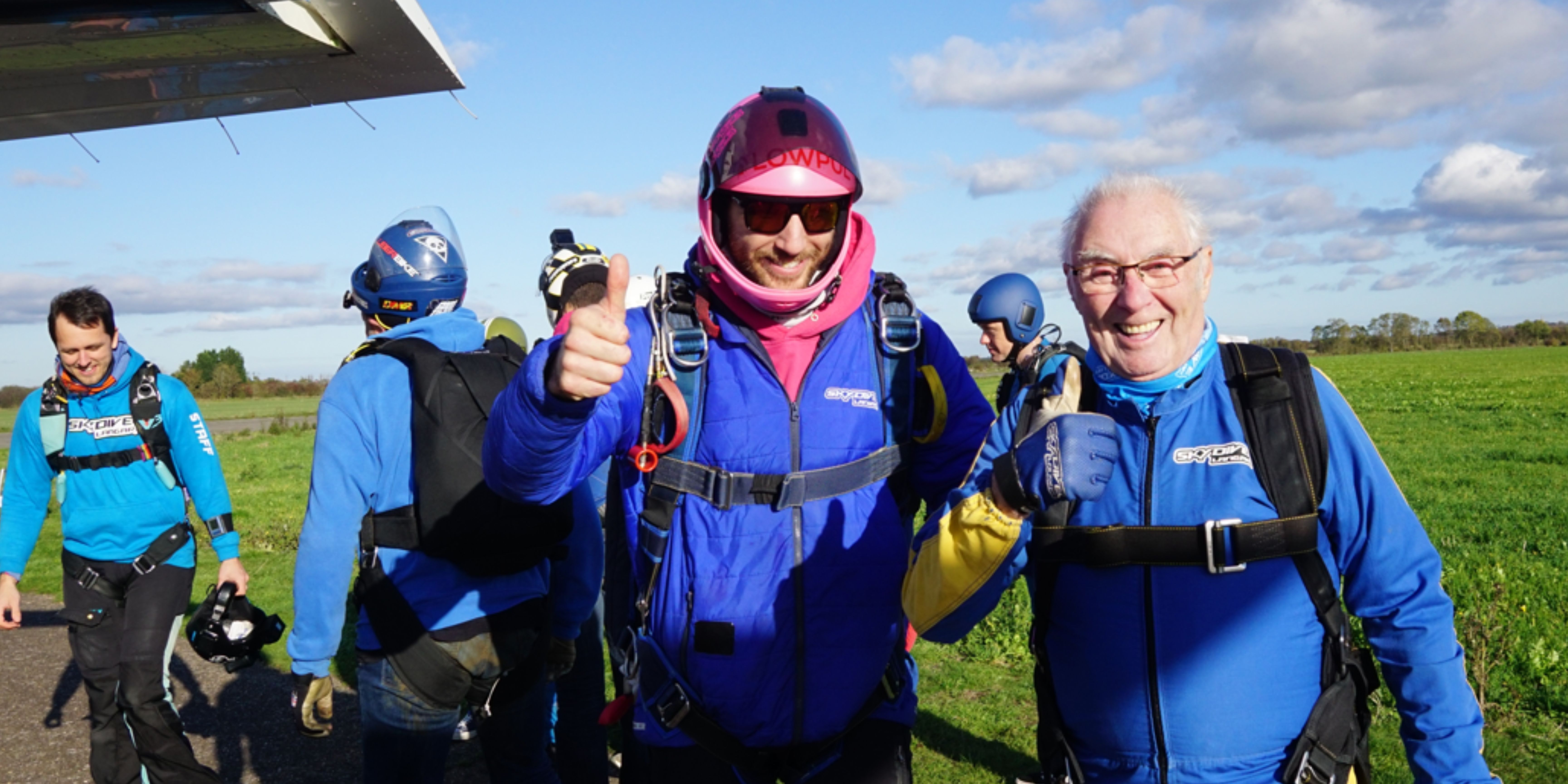 John Bates before his skydive jump