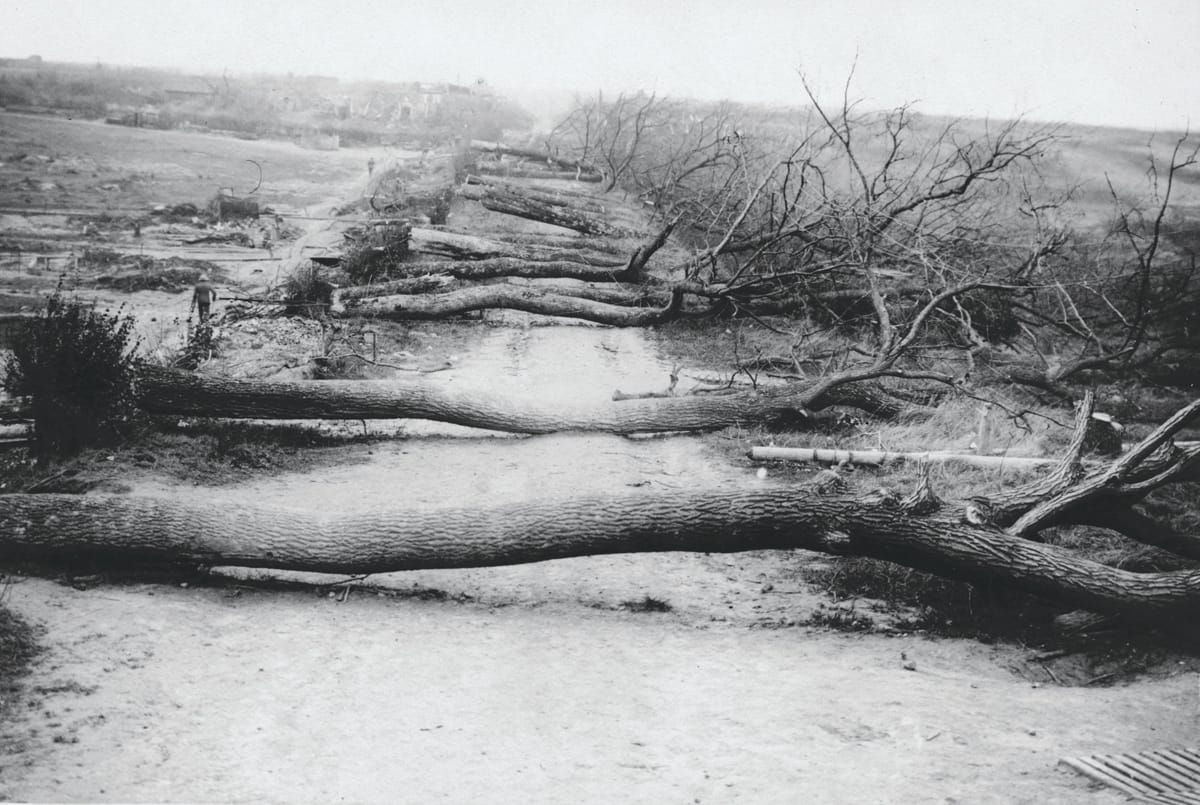 British “tree bridges” near Cambrai, France, November 1917